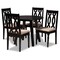 Baxton Studio Heidi Sand Upholstered and Dark Brown Finished Wood 5-Piece Dining Set 172-9733-10896 - alternate 1
